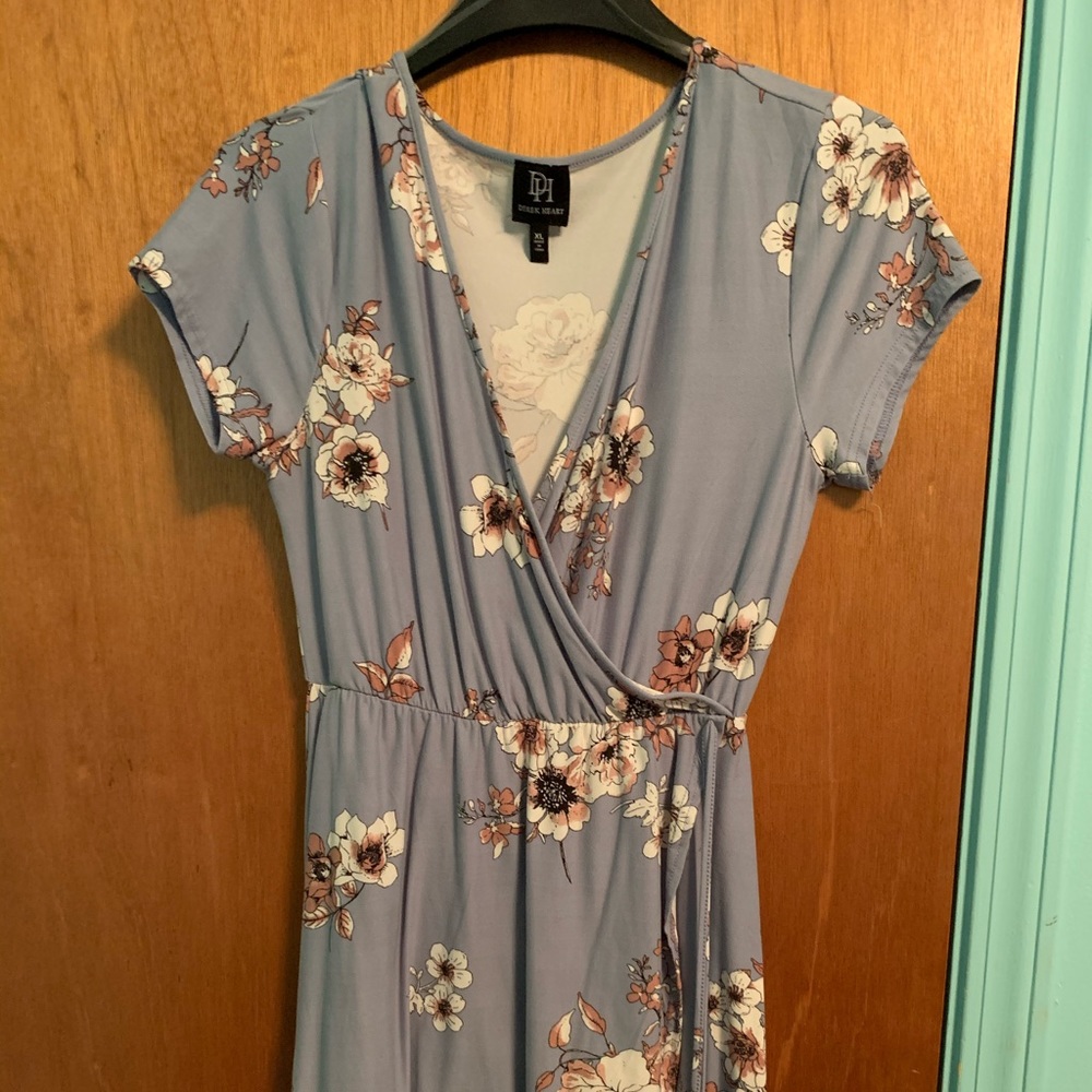 Light Blue Derek Heart Floral Dress